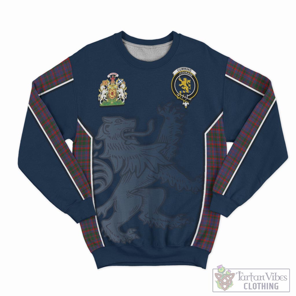 Tartan Vibes Clothing Cumming Tartan Sweater with Family Crest and Lion Rampant Vibes Sport Style