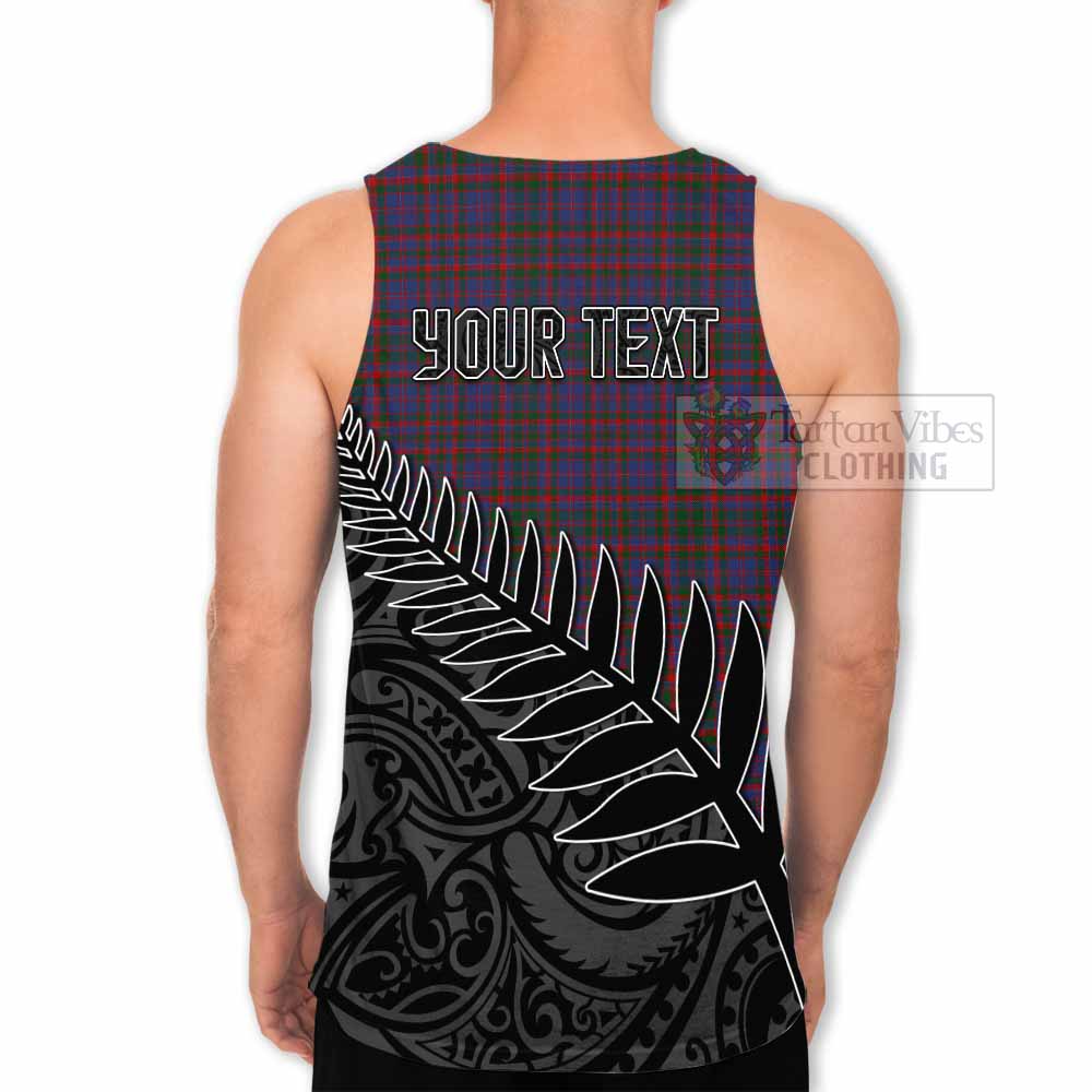 Tartan Vibes Clothing Cumming Crest Tartan Men's Tank Top with New Zealand Silver Fern Half Style