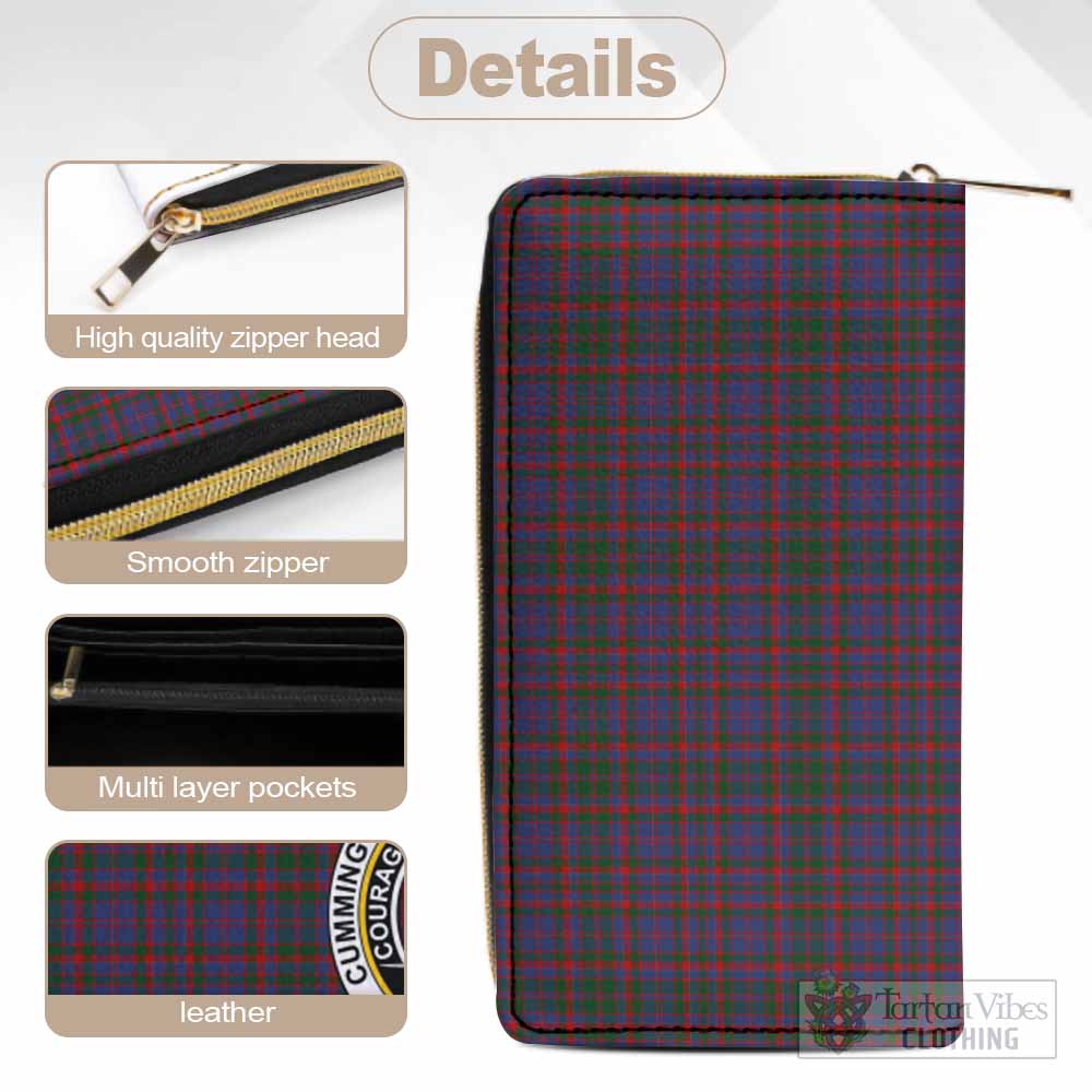 Cumming Tartan Women's Leather Wallet with Family Crest - Tartan Vibes Clothing