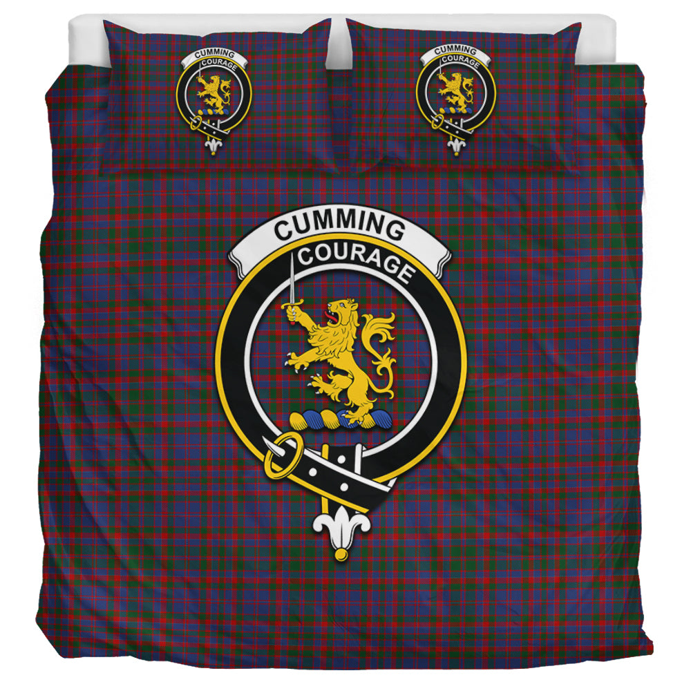 Cumming Tartan Bedding Set with Family Crest UK Bedding Set UK Super King 104*94 inch - Tartan Vibes Clothing