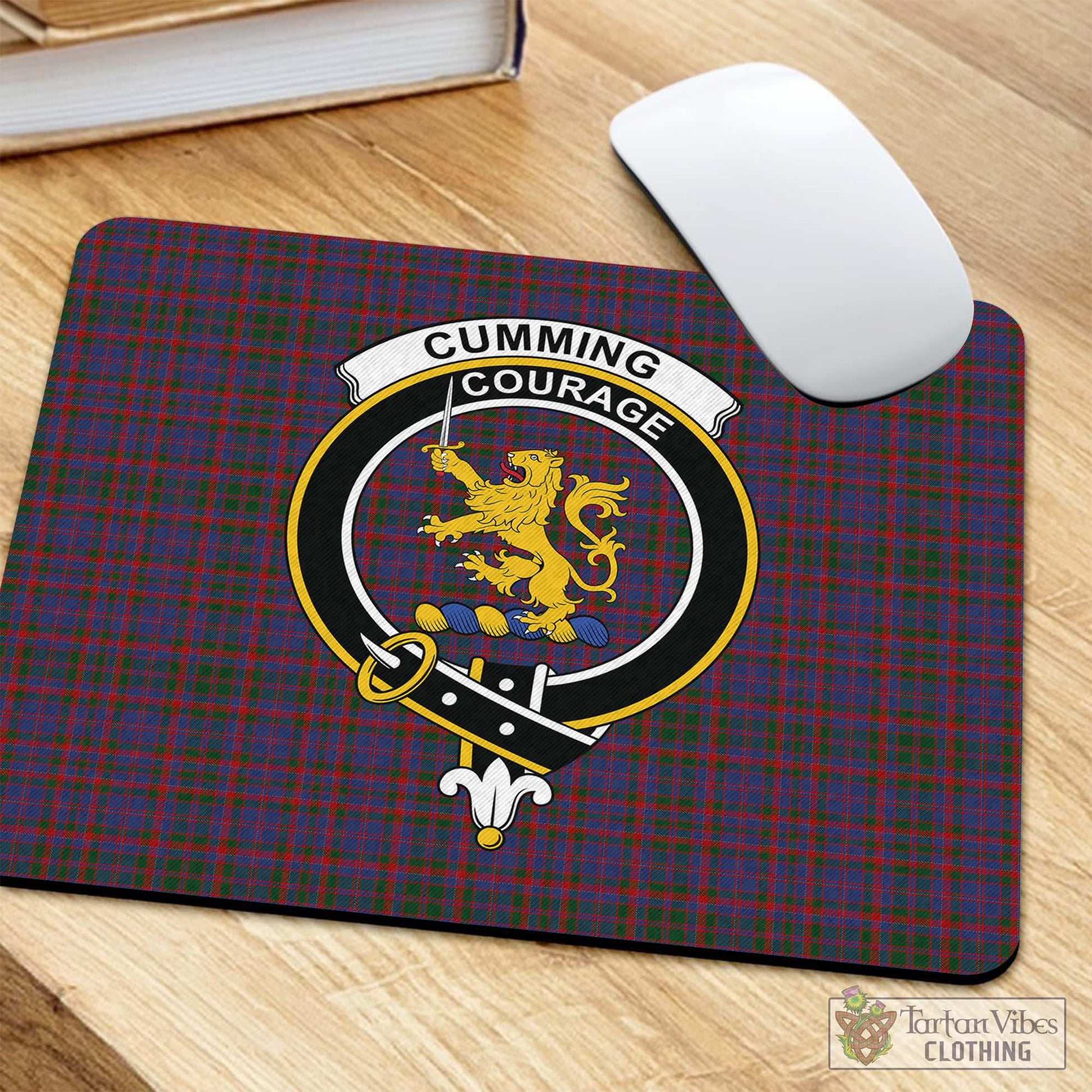 Tartan Vibes Clothing Cumming Tartan Mouse Pad with Family Crest