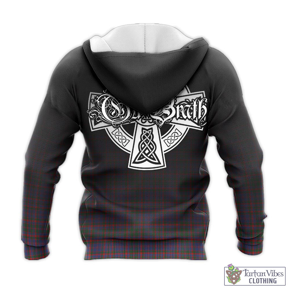 Tartan Vibes Clothing Cumming Tartan Knitted Hoodie Featuring Alba Gu Brath Family Crest Celtic Inspired