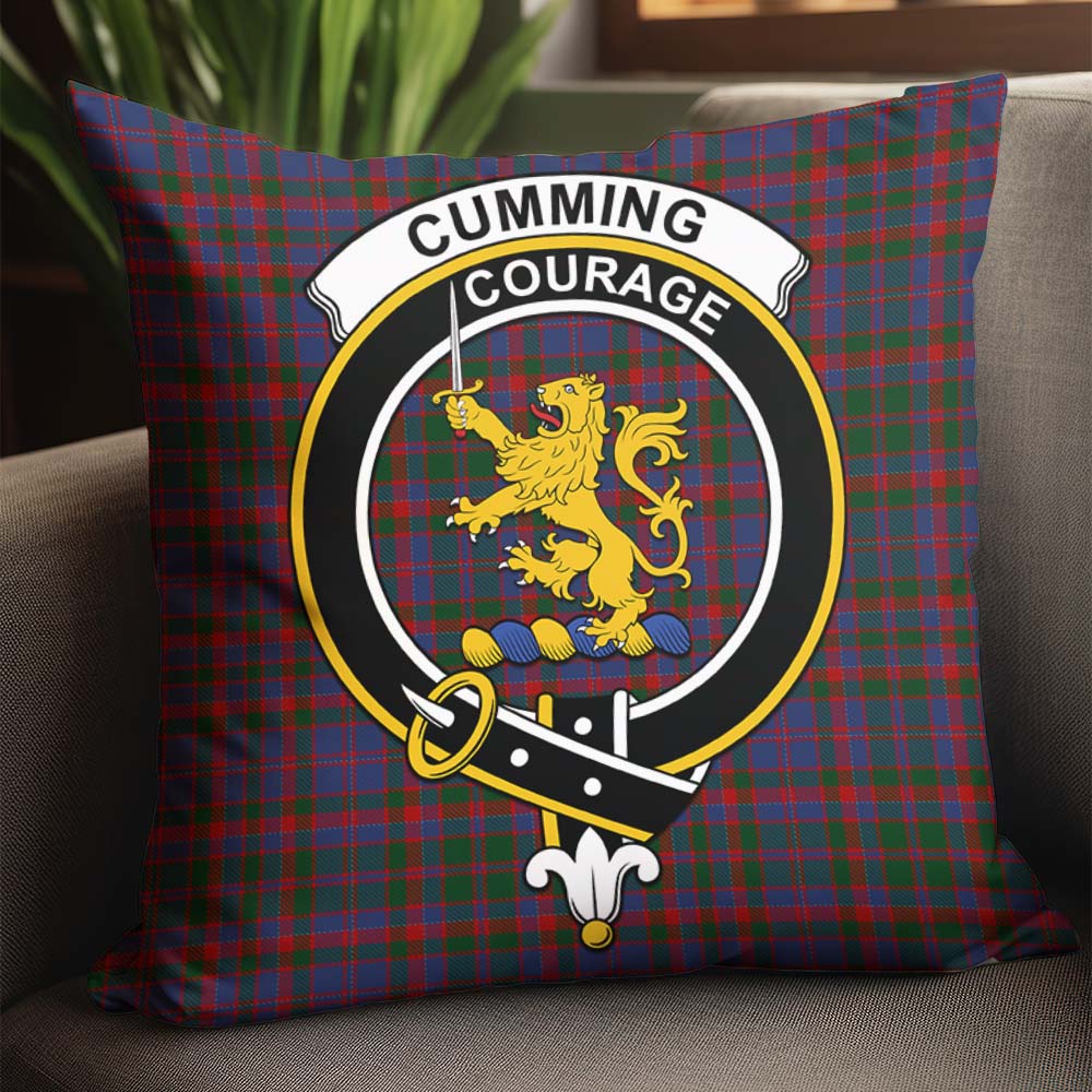 Cumming Tartan Pillow Cover with Family Crest - Tartanvibesclothing