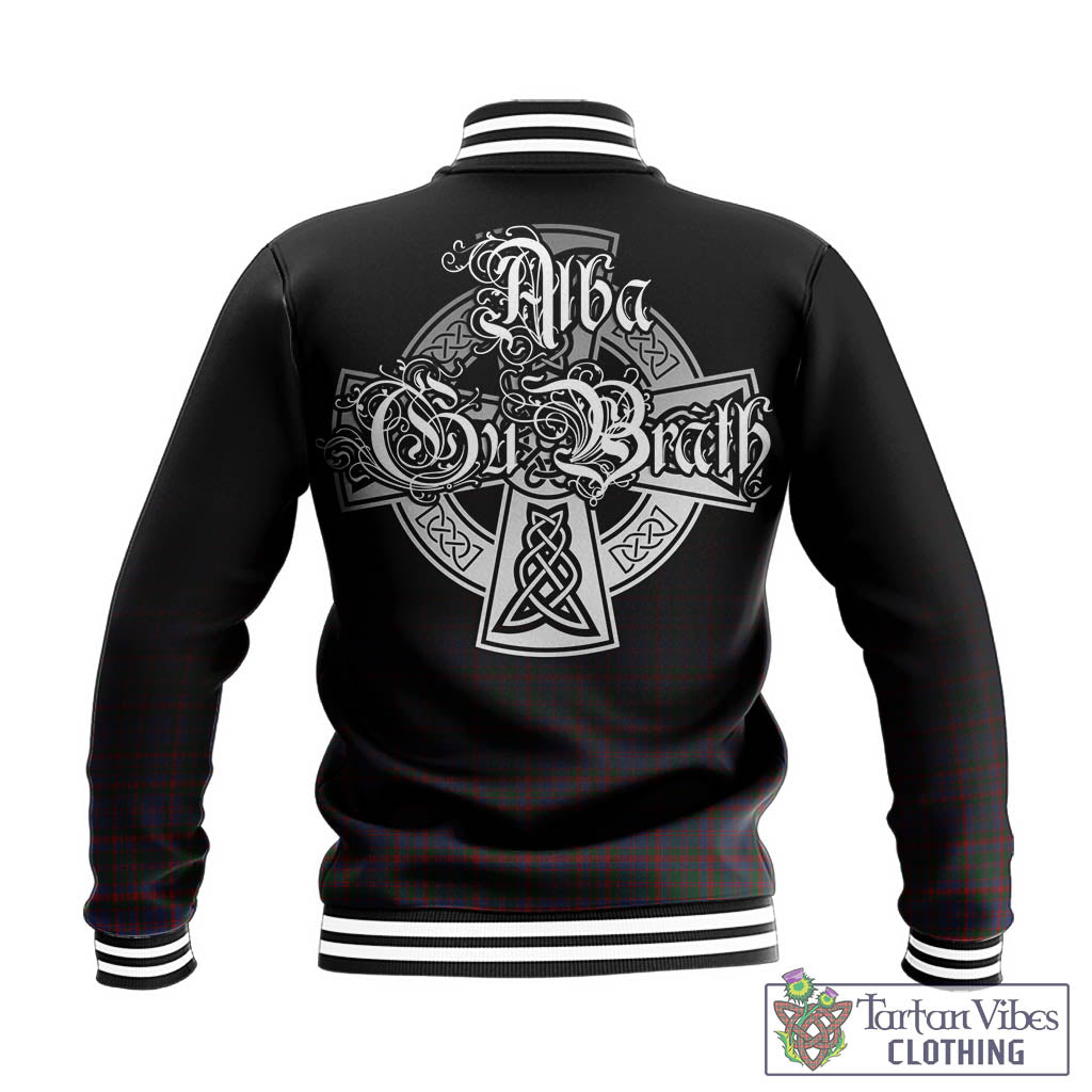 Tartan Vibes Clothing Cumming Tartan Baseball Jacket Featuring Alba Gu Brath Family Crest Celtic Inspired