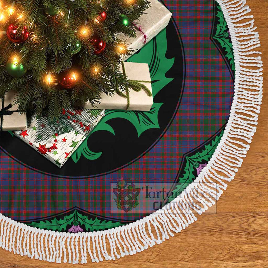 Tartan Vibes Clothing Cumming Tartan Christmas Tree Skirt Scottish Thistle Style