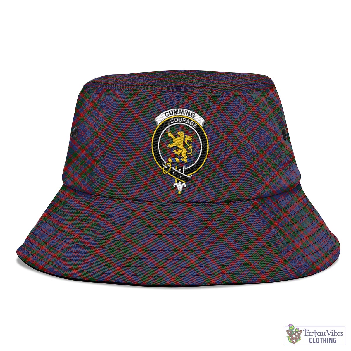 Tartan Vibes Clothing Cumming Tartan Bucket Hat with Family Crest