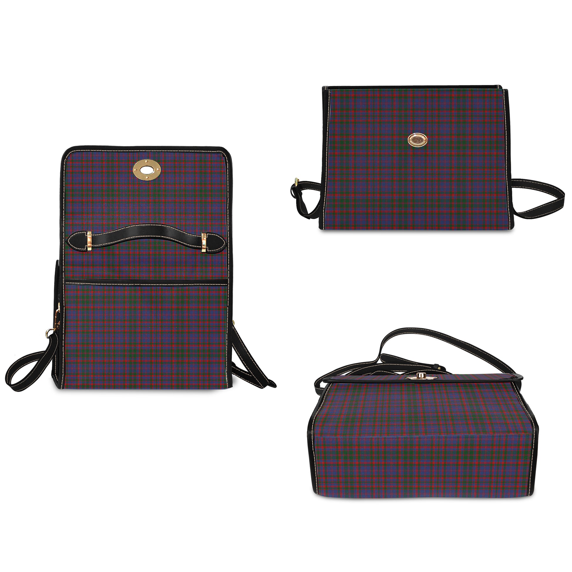 cumming-tartan-leather-strap-waterproof-canvas-bag