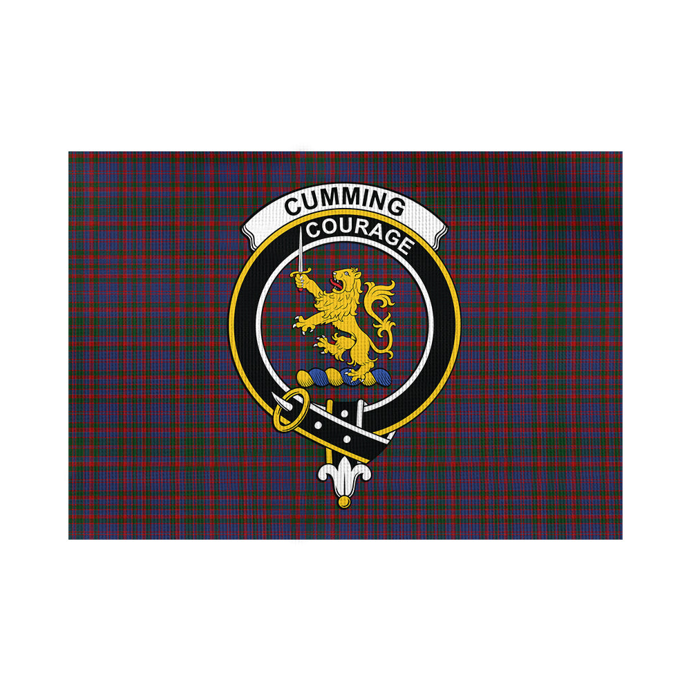 cumming-tartan-flag-with-family-crest