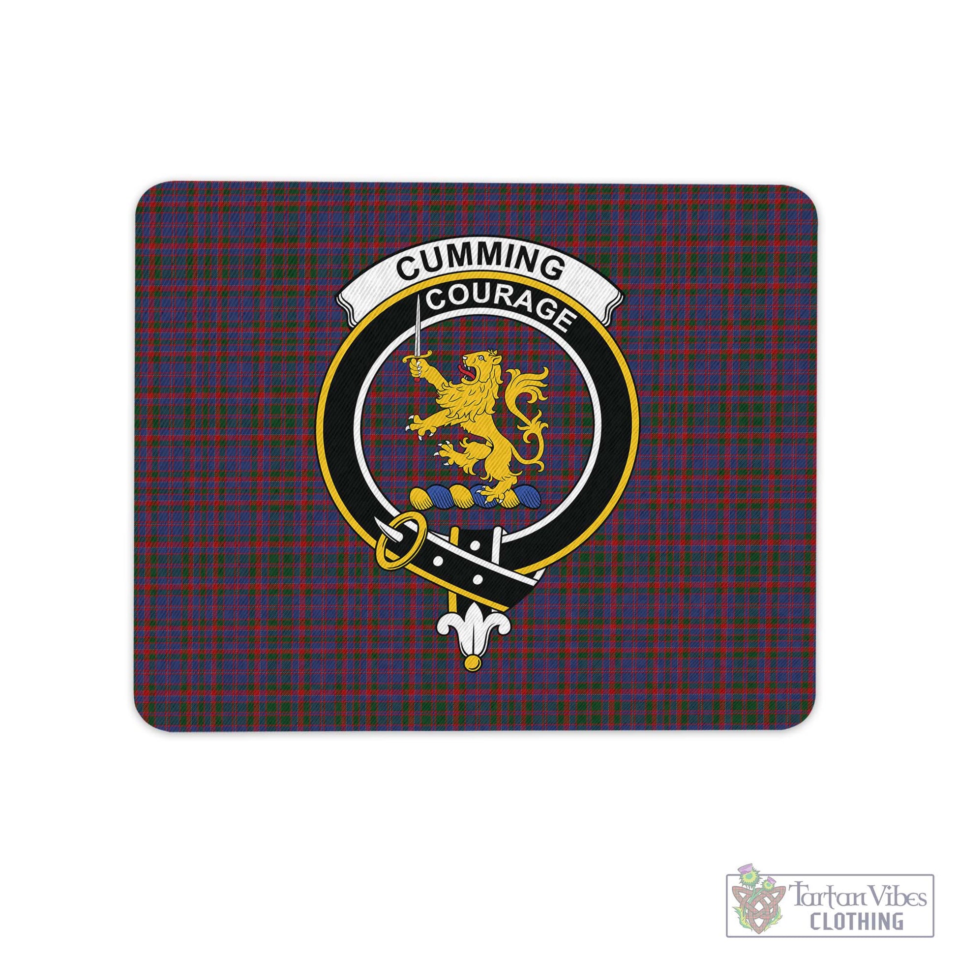 Tartan Vibes Clothing Cumming Tartan Mouse Pad with Family Crest