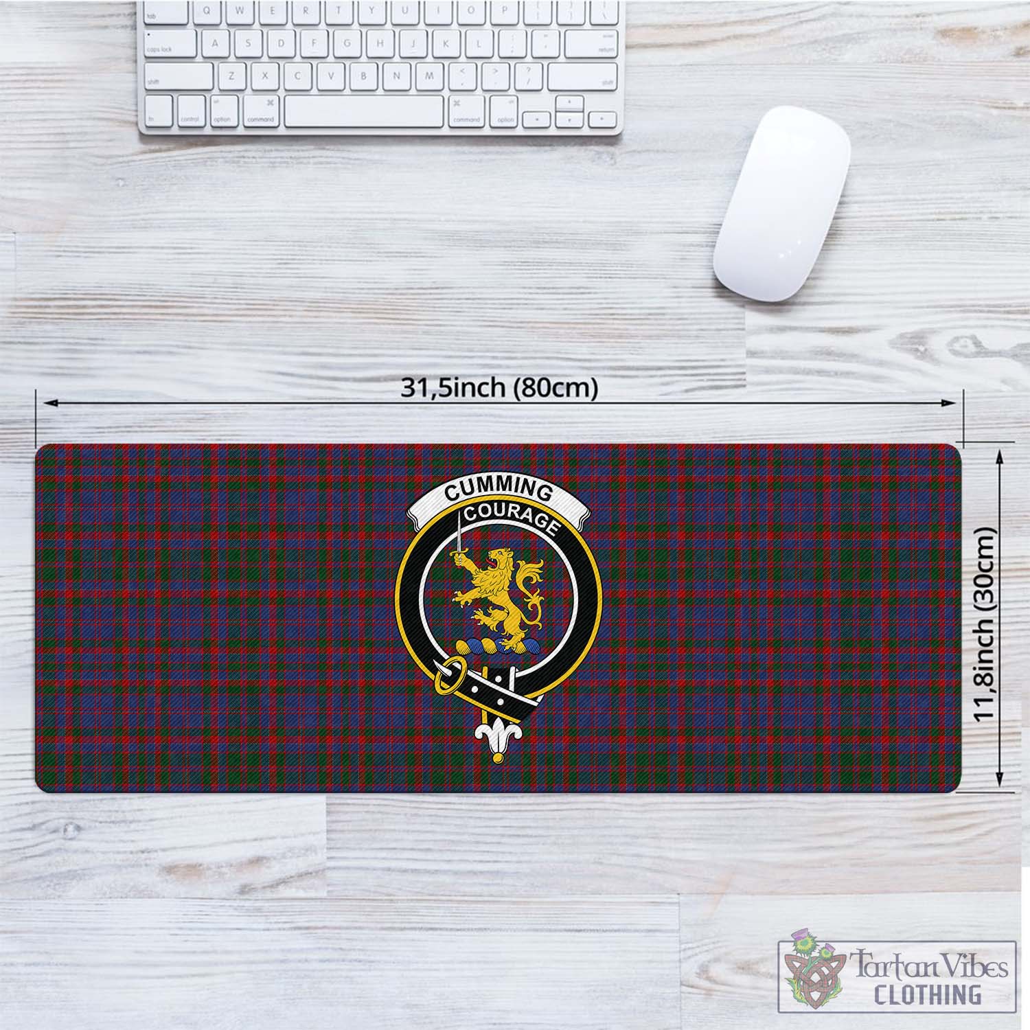 Tartan Vibes Clothing Cumming Tartan Mouse Pad with Family Crest