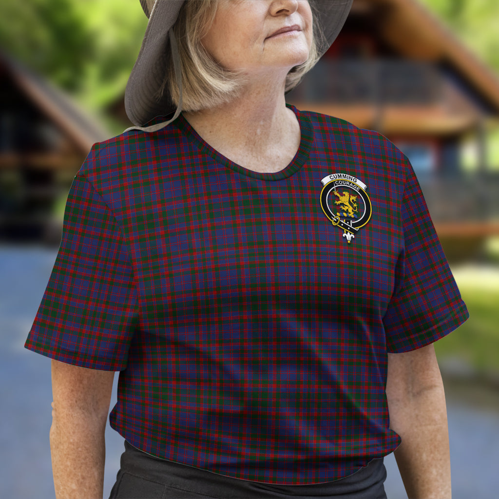 Cumming Tartan T-Shirt with Family Crest - Tartan Vibes Clothing