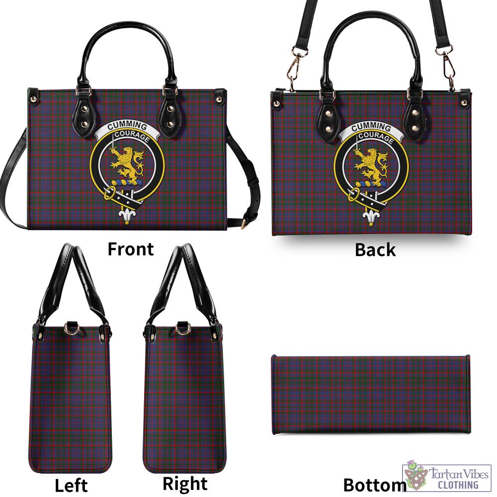 Tartan Vibes Clothing Cumming Tartan Luxury Leather Handbags with Family Crest