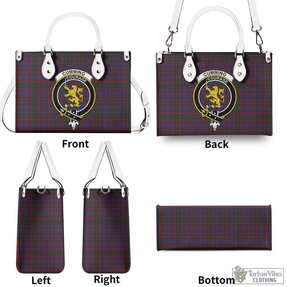 Tartan Vibes Clothing Cumming Tartan Luxury Leather Handbags with Family Crest