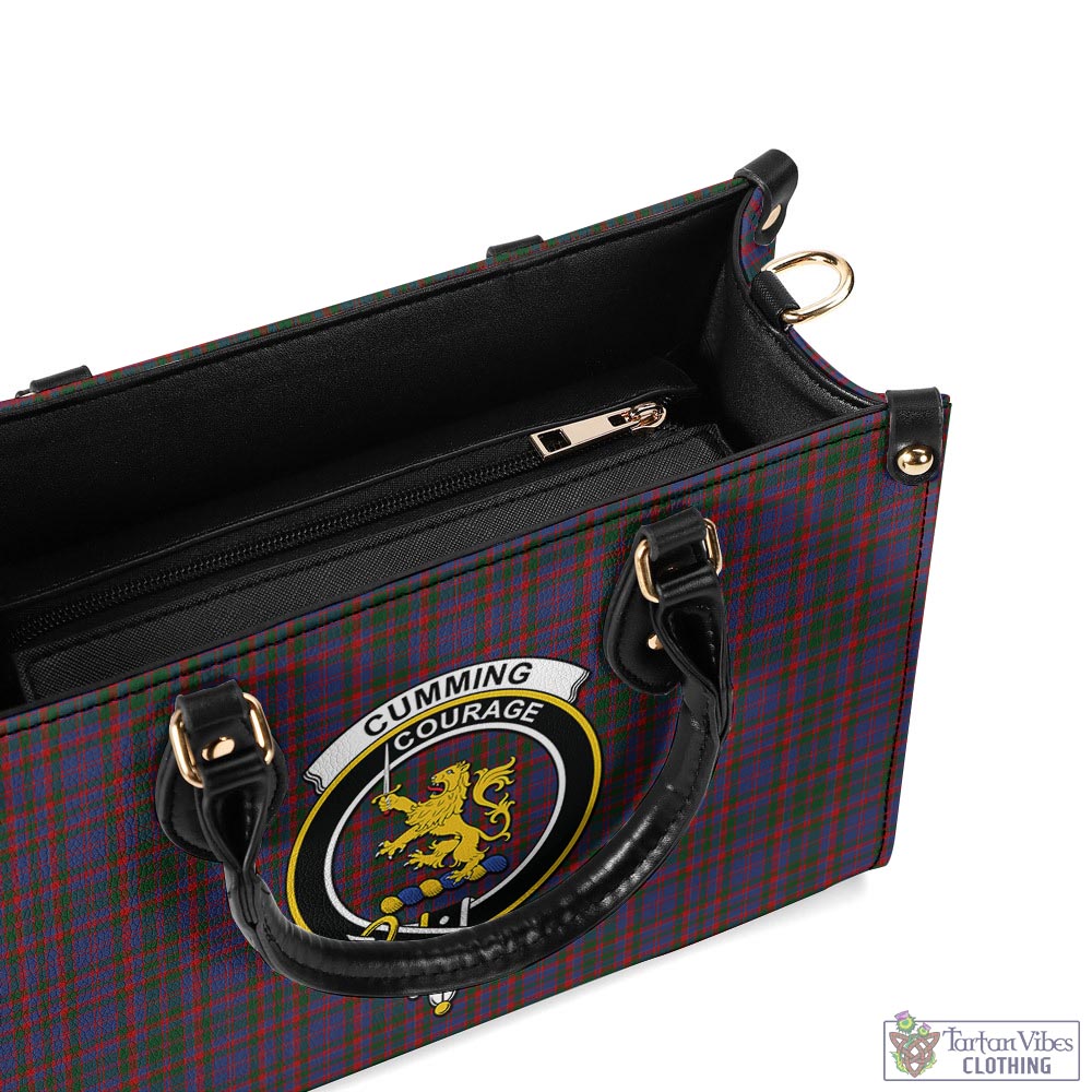 Tartan Vibes Clothing Cumming Tartan Luxury Leather Handbags with Family Crest