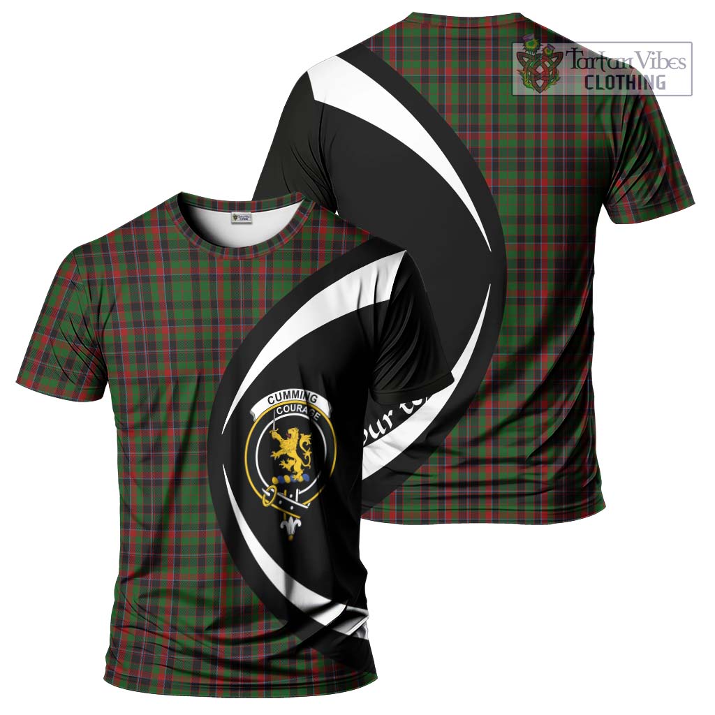 Tartan Vibes Clothing Cumming Hunting Tartan T-Shirt with Family Crest Circle Style