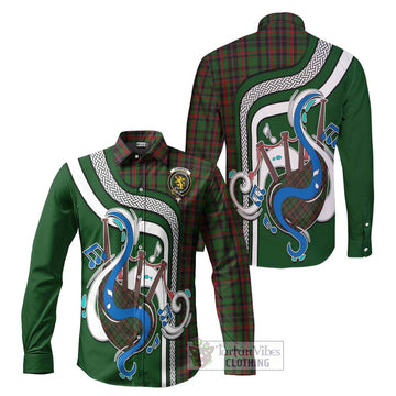 Cumming Hunting Tartan Long Sleeve Button Shirt with Epic Bagpipe Style