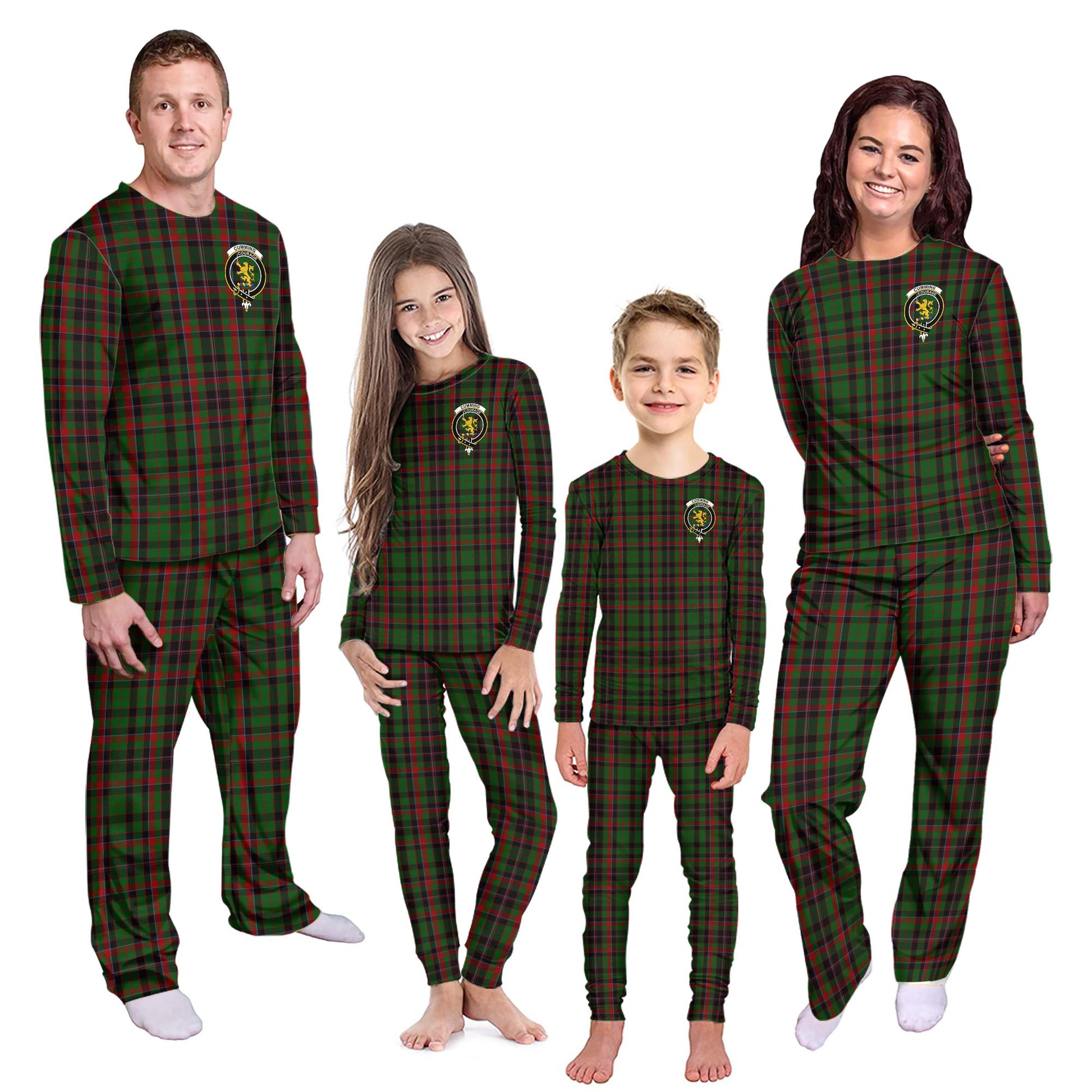 Cumming Hunting Tartan Pajamas Family Set with Family Crest Kid - Tartan Vibes Clothing