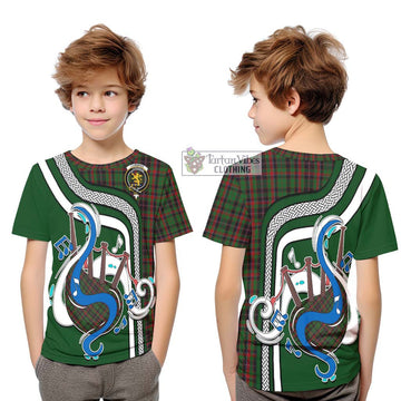 Cumming Hunting Tartan Kid T-Shirt with Epic Bagpipe Style