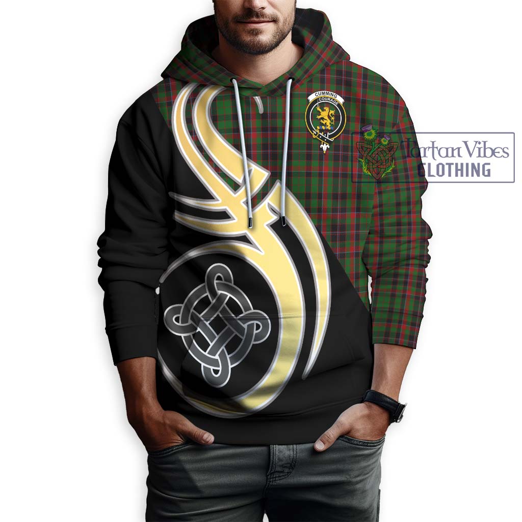 Cumming Hunting Tartan Hoodie with Family Crest and Celtic Symbol Style Zip Hoodie - Tartan Vibes Clothing