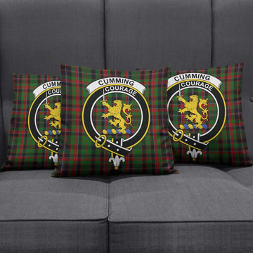 Cumming Hunting Tartan Pillow Cover with Family Crest