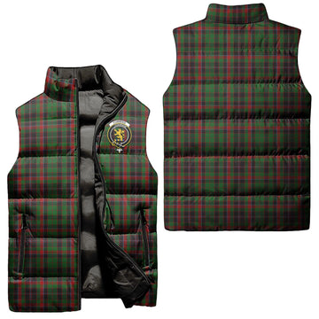 Cumming Hunting Tartan Sleeveless Puffer Jacket with Family Crest