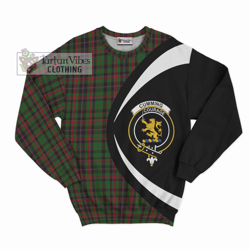 Cumming Hunting Tartan Sweatshirt with Family Crest Circle Style Unisex - Tartan Vibes Clothing