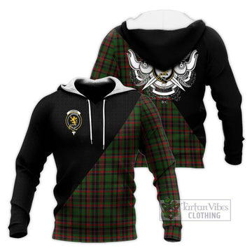 Cumming Hunting Tartan Knitted Hoodie with Family Crest and Military Logo Style