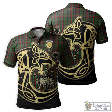 Cumming Hunting Tartan Polo Shirt with Family Crest Celtic Wolf Style