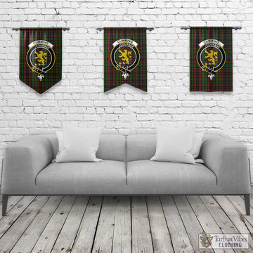 Cumming Hunting Tartan Gonfalon, Tartan Banner with Family Crest