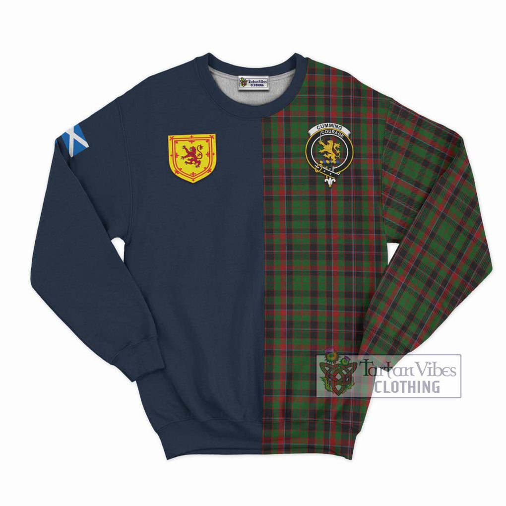 Tartan Vibes Clothing Cumming Hunting Tartan Sweatshirt with Scottish Lion Royal Arm Half Style