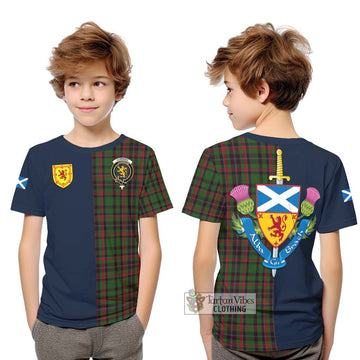 Cumming Hunting Tartan Kid T-Shirt Alba with Scottish Lion Royal Arm Half Style