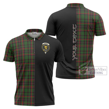 Cumming Hunting Tartan Zipper Polo Shirt with Family Crest and Half Of Me Style