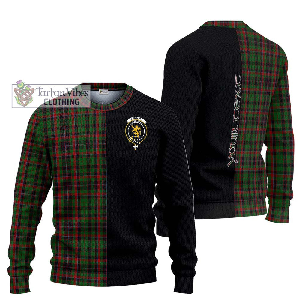 Cumming Hunting Tartan Knitted Sweater with Family Crest and Half Of Me Style Unisex - Tartanvibesclothing Shop