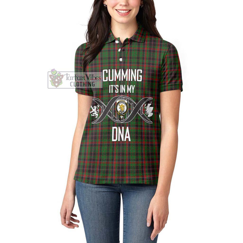 Cumming Hunting Tartan Women's Polo Shirt with Family Crest DNA In Me Style Women - Tartanvibesclothing Shop