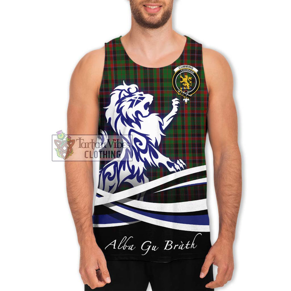 Cumming Hunting Tartan Men's Tank Top with Alba Gu Brath Regal Lion Emblem Men - Tartanvibesclothing Shop