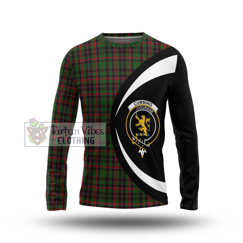 Cumming Hunting Tartan Long Sleeve T-Shirt with Family Crest Circle Style Unisex - Tartan Vibes Clothing