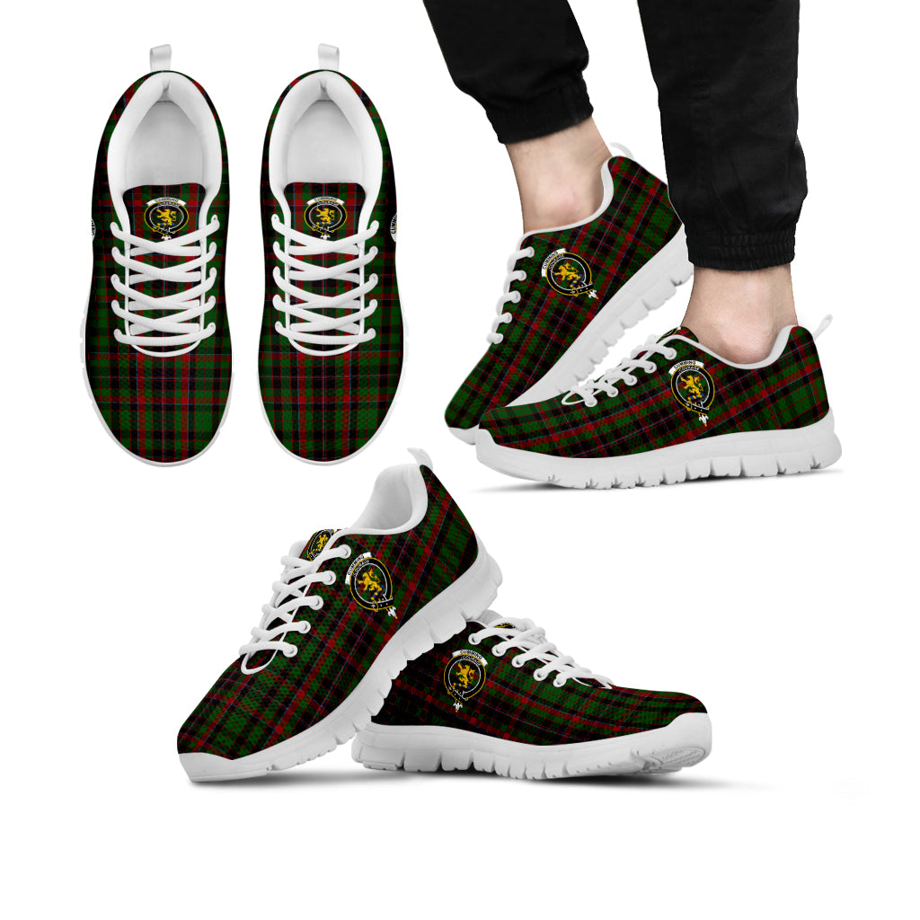 Cumming Hunting Tartan Sneakers with Family Crest Kid's Sneakers - Tartan Vibes Clothing