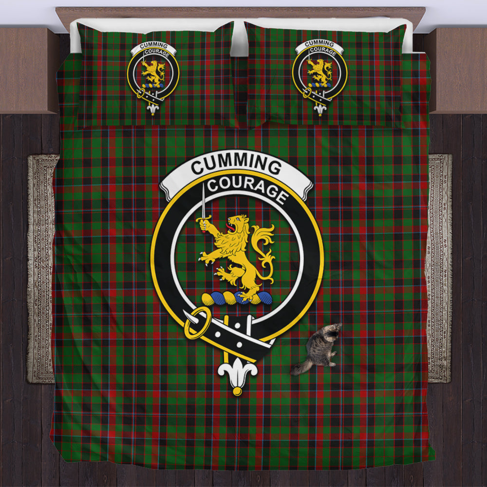 Cumming Hunting Tartan Bedding Set with Family Crest US Bedding Set - Tartan Vibes Clothing