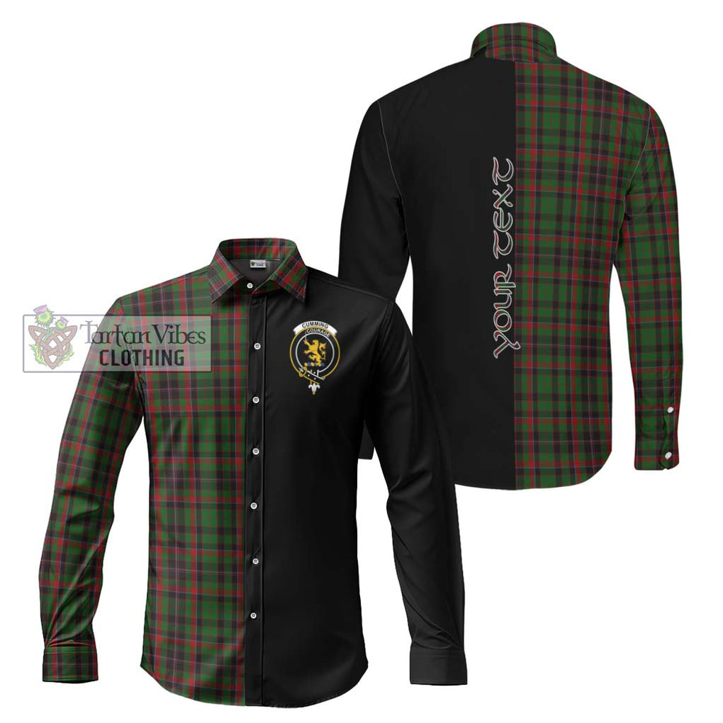 Cumming Hunting Tartan Long Sleeve Button Shirt with Family Crest and Half Of Me Style Men's Shirt S - Tartanvibesclothing Shop