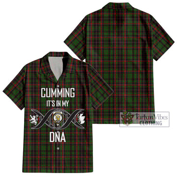 Cumming Hunting Tartan Short Sleeve Button Shirt with Family Crest DNA In Me Style