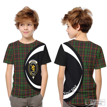 Cumming Hunting Tartan Kid T-Shirt with Family Crest Circle Style