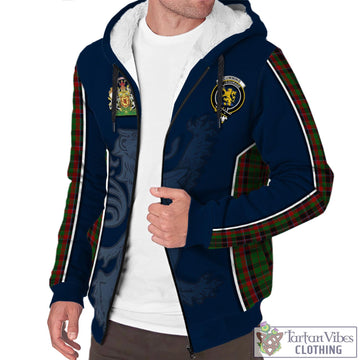 Cumming Hunting Tartan Sherpa Hoodie with Family Crest and Lion Rampant Vibes Sport Style