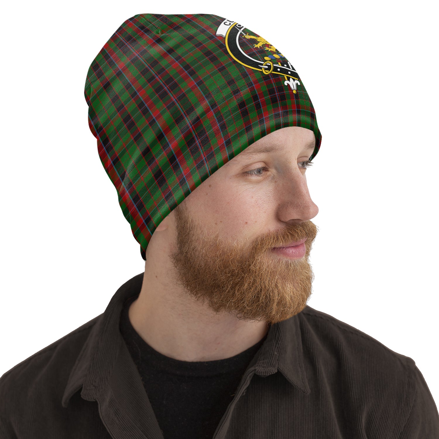 Cumming Hunting Tartan Beanies Hat with Family Crest One Size 10.5*10.2 inches - Tartan Vibes Clothing