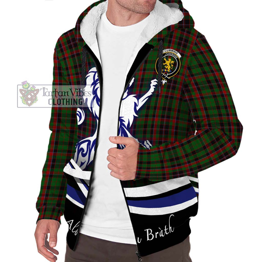 Cumming Hunting Tartan Sherpa Hoodie with Alba Gu Brath Regal Lion Emblem Unisex S - Tartanvibesclothing Shop