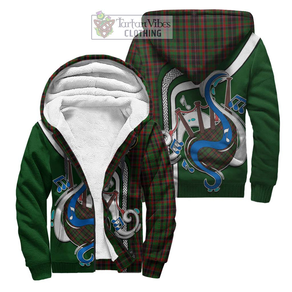 Cumming Hunting Tartan Sherpa Hoodie with Epic Bagpipe Style Unisex S - Tartanvibesclothing Shop