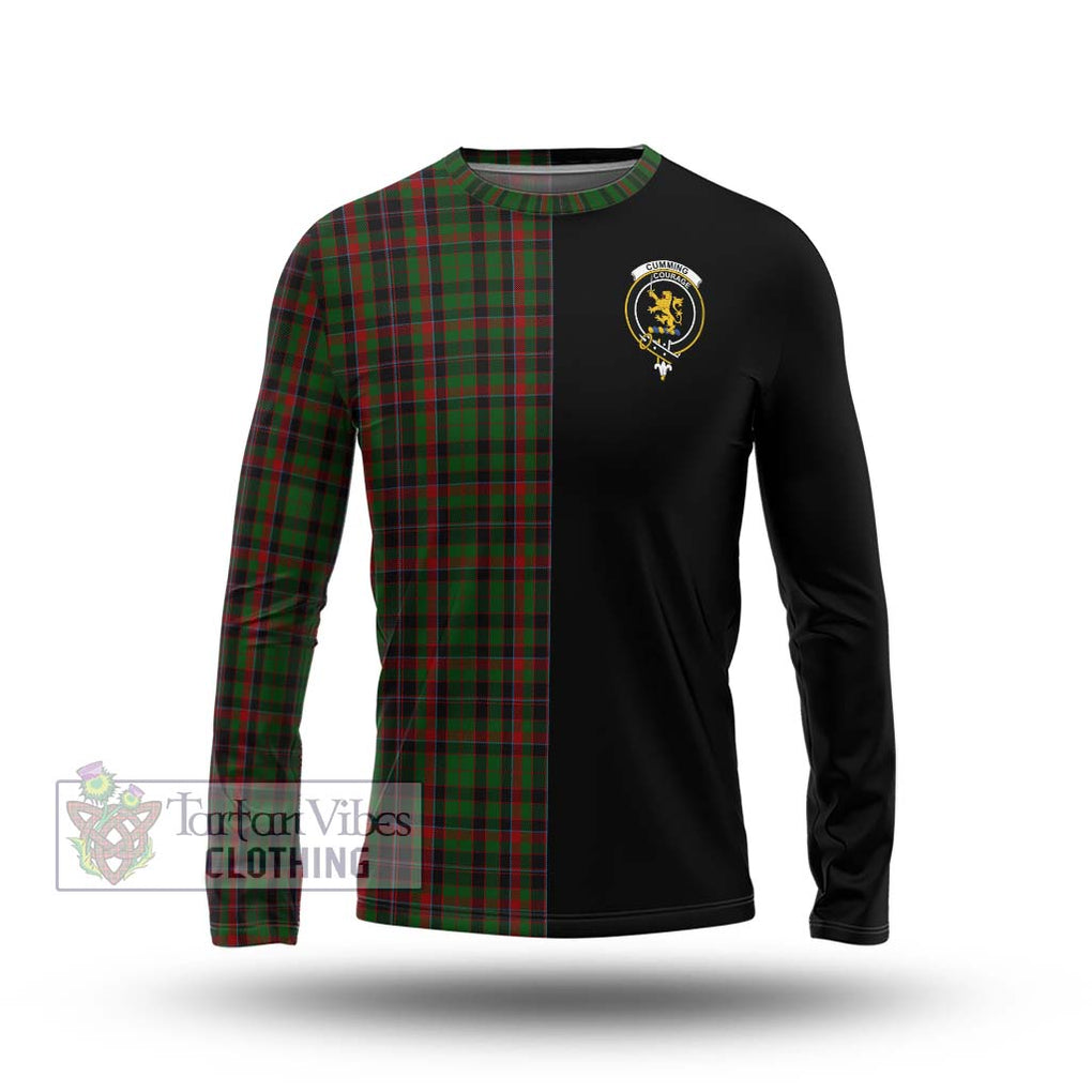 Cumming Hunting Tartan Long Sleeve T-Shirt with Family Crest and Half Of Me Style Unisex - Tartanvibesclothing Shop