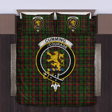 Cumming Hunting Tartan Quilt Bed Set with Family Crest