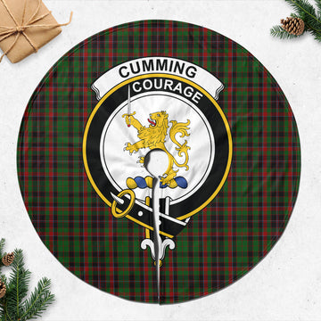 Cumming Hunting Tartan Christmas Tree Skirt with Family Crest