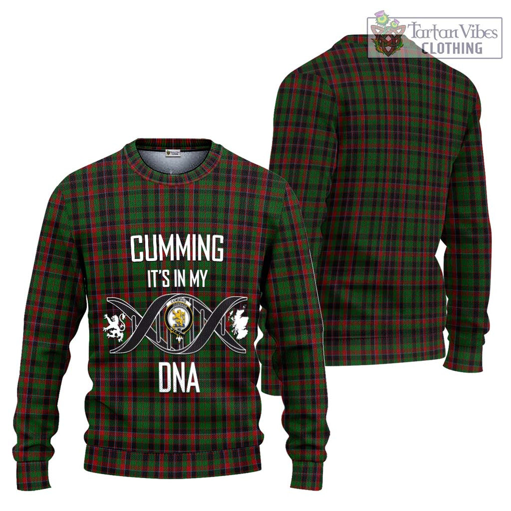 Cumming Hunting Tartan Knitted Sweater with Family Crest DNA In Me Style Unisex - Tartanvibesclothing Shop