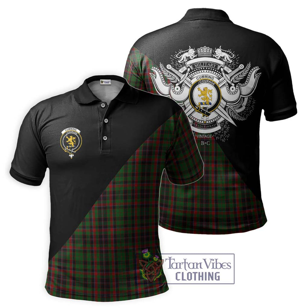 Cumming Hunting Tartan Polo Shirt with Family Crest and Military Logo Style Kid - Tartanvibesclothing Shop